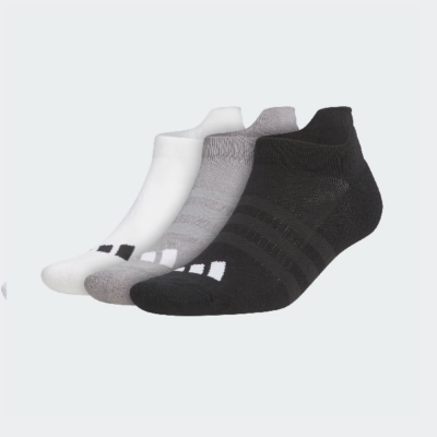 Adidas 3 Pairs Ankle Socks White/ Grey/ Black (JI9117) - Size UK 6.5-8