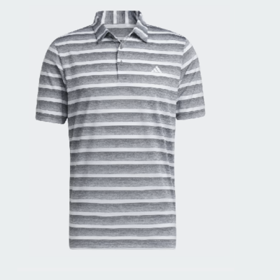 Adidas Grey Two-Color Striped Golf Polo Shirt (IA5444)
