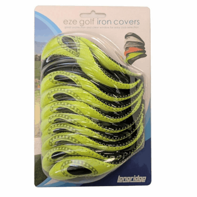 EZE Golf 10 Piece Set Neoprene Coloured Iron Covers (Black / Lime )