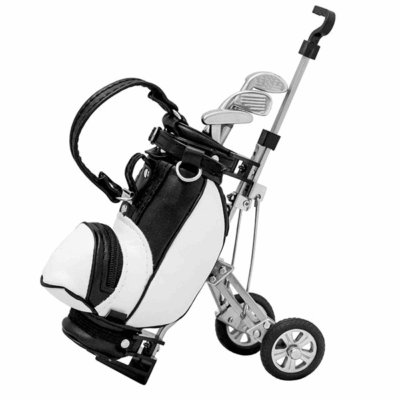 Desktop Golf Bag & Pen Set with Trolley